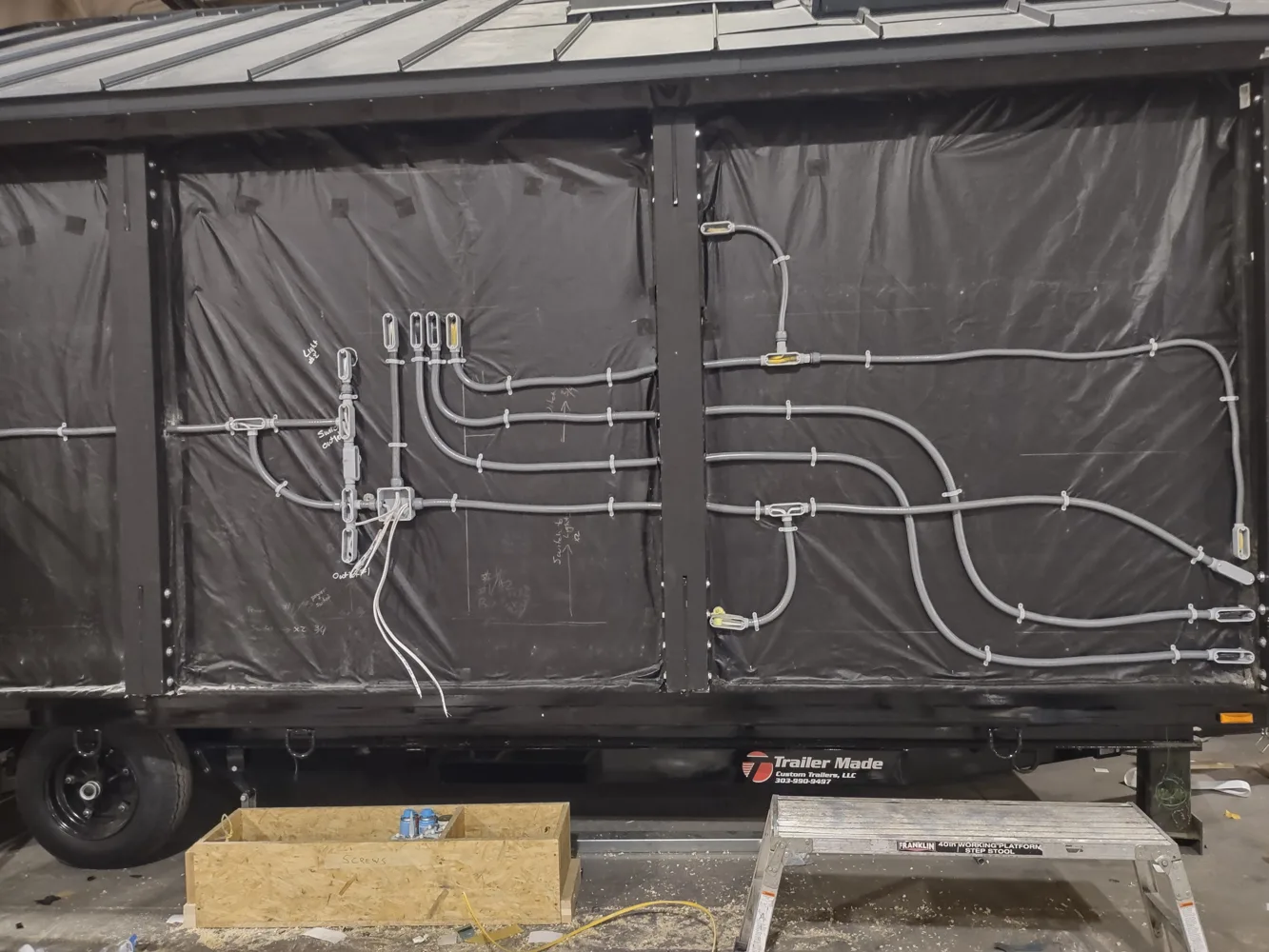 A fabricated platform for a specialized commercial installation
