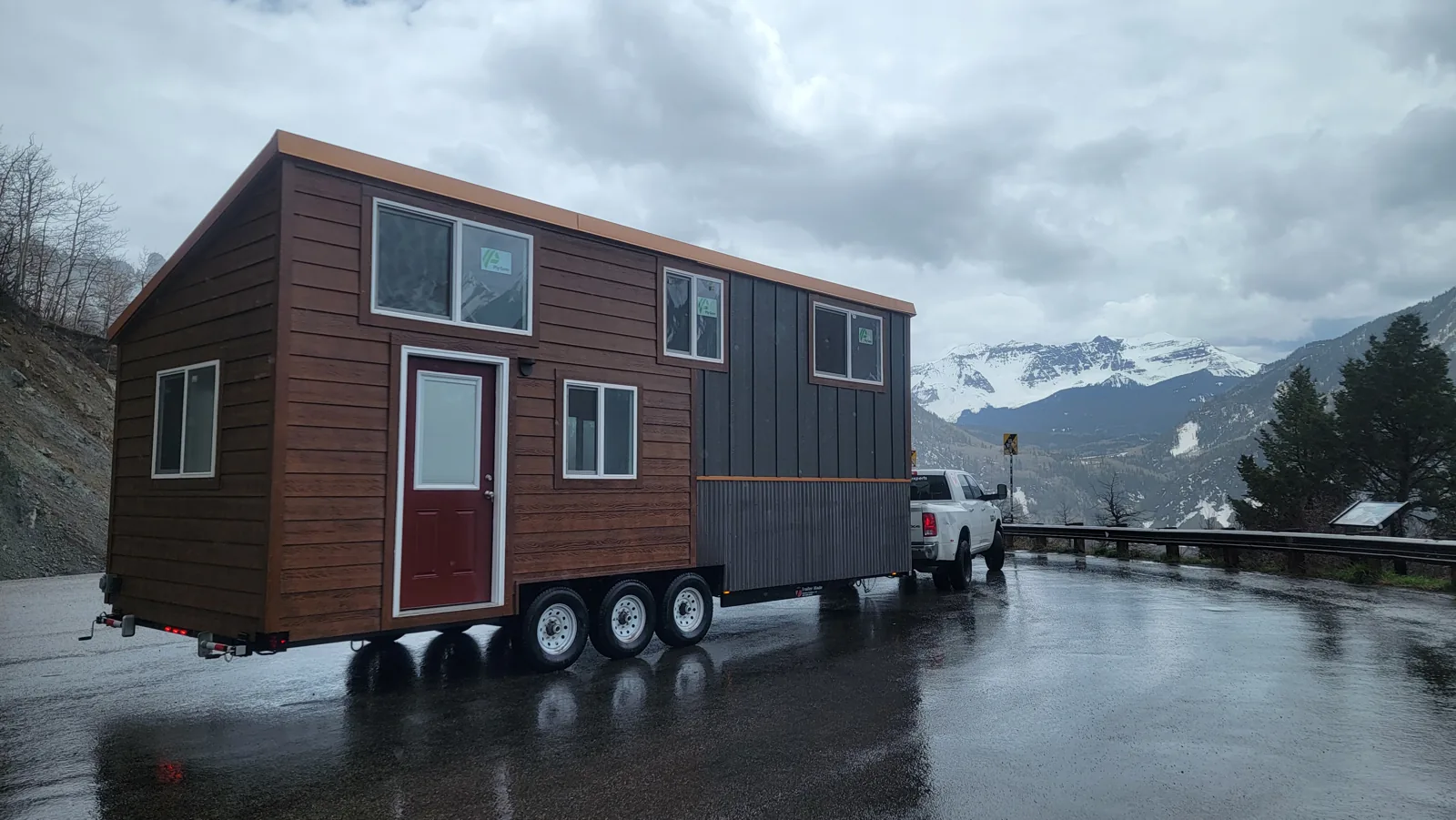 Tiny home carried on a Trailer Made foundation trailer in Colorado